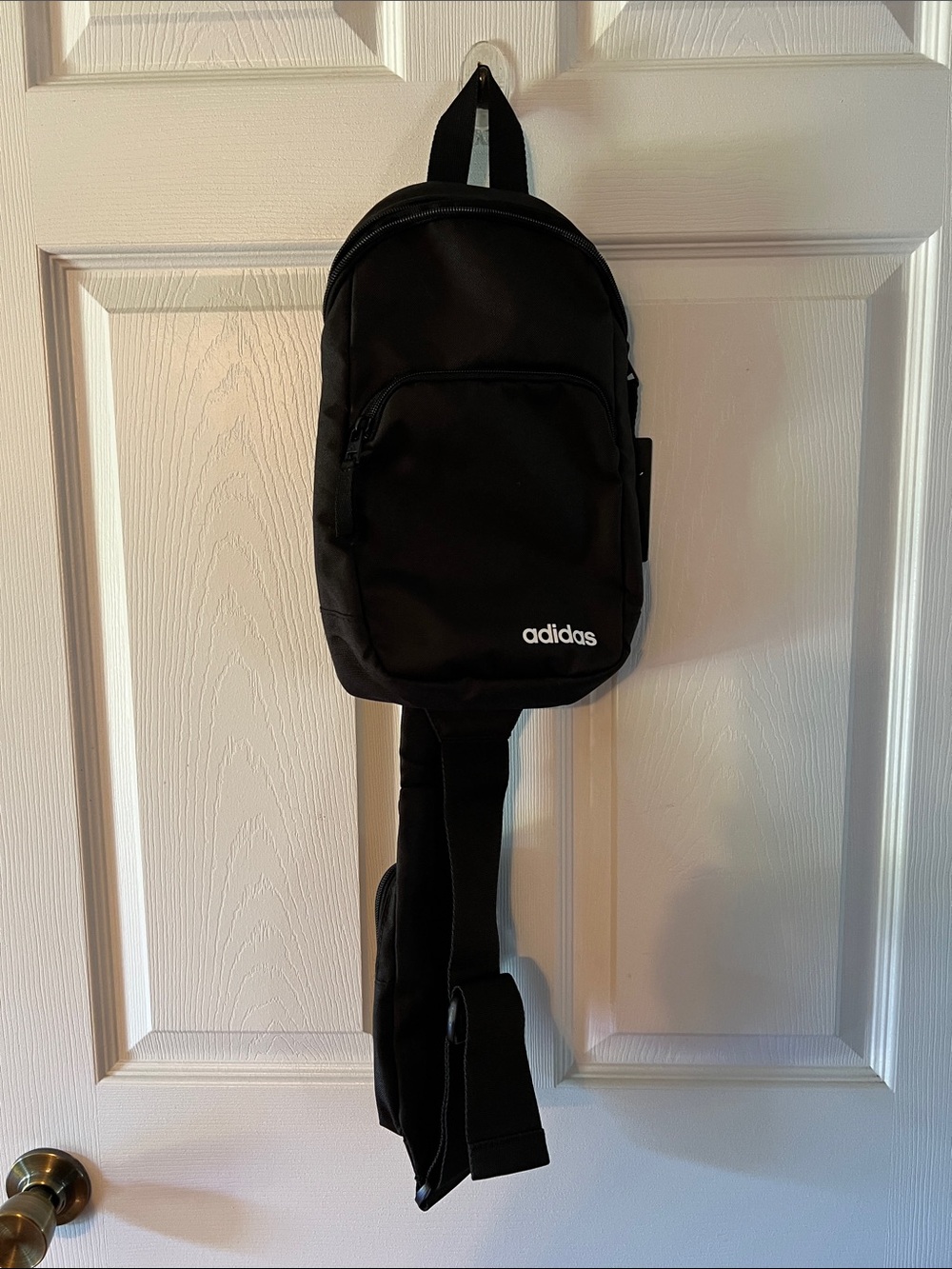 adidas Black Sling Pack with Front Zip Pocket Core Sling
